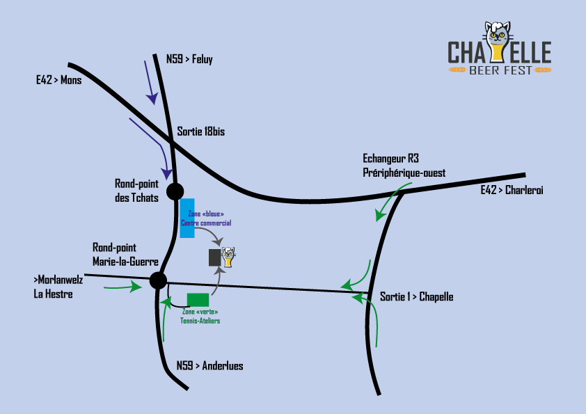Plan d'accès en voiture au Chapelle Beer Fest